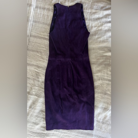 Ralph Lauren Black Label deep purple suede dress. Size 2. NWT. - Picture 6 of 9